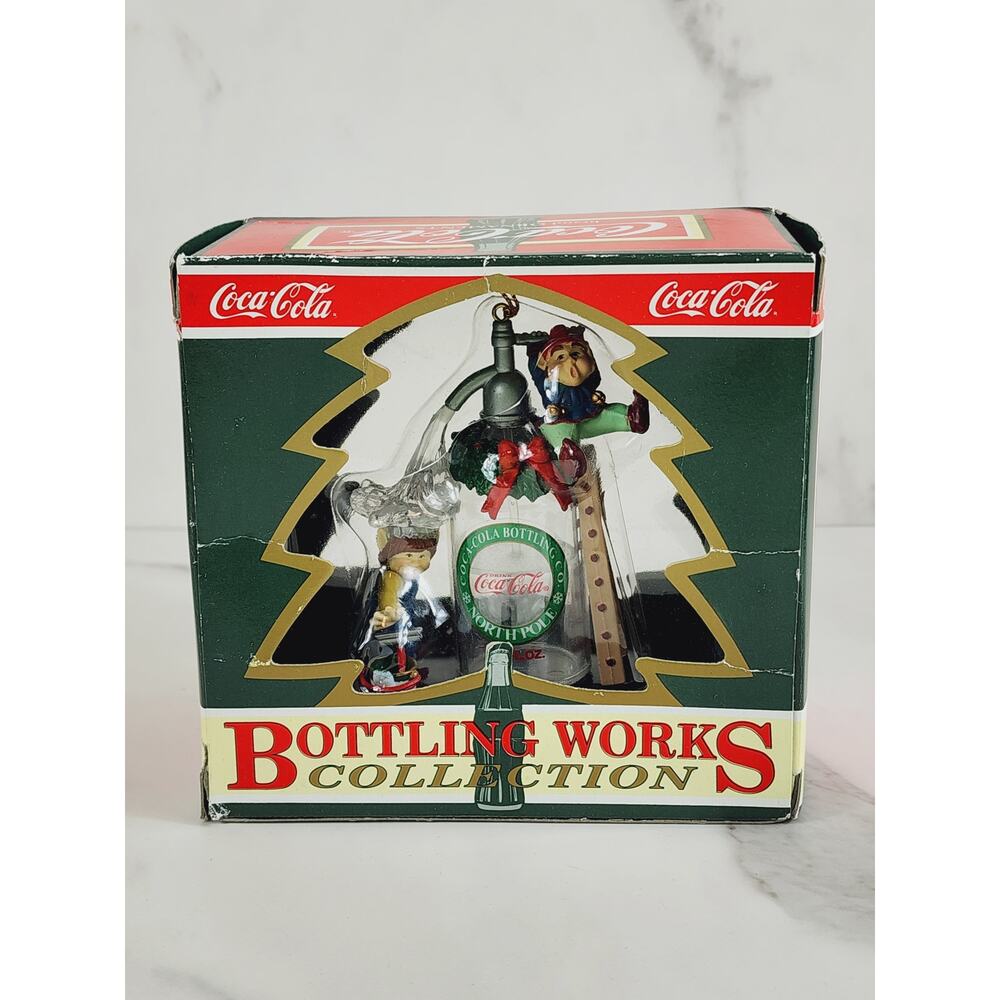 Coca Cola Ornament Elf Christmas Seltzer Surprise 1995 Holidays New w/ Box Vtg